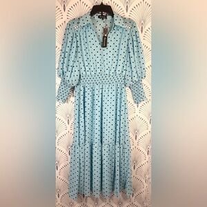Reveuse| blue polka maxi dress